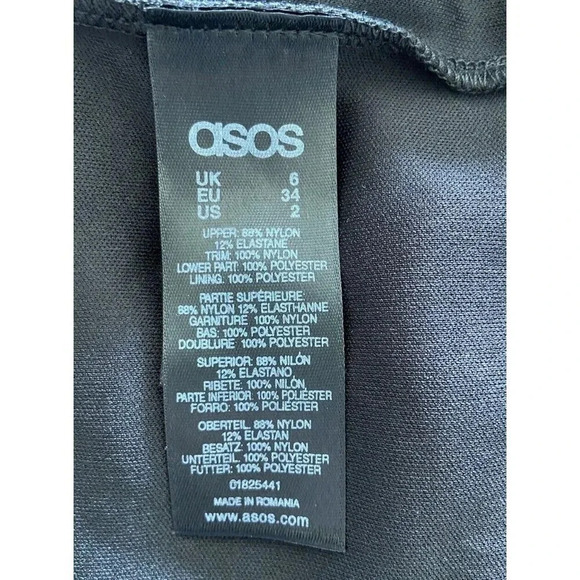 NWT ASOS Maternity Dress Belted Lace Bodice Black Size 2 New - Picture 5 of 5